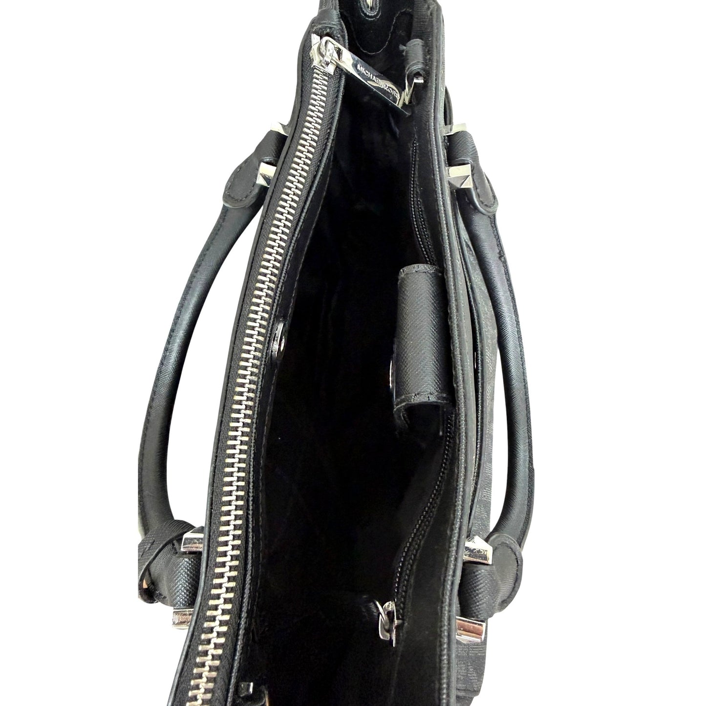 Michael Kors Black Signature Graham Top Handle Purse