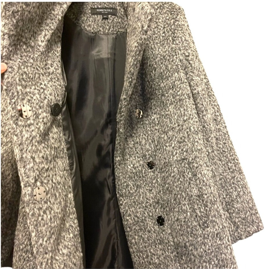 Kenneth Cole Women's Gray Wool Blend Coat L/G