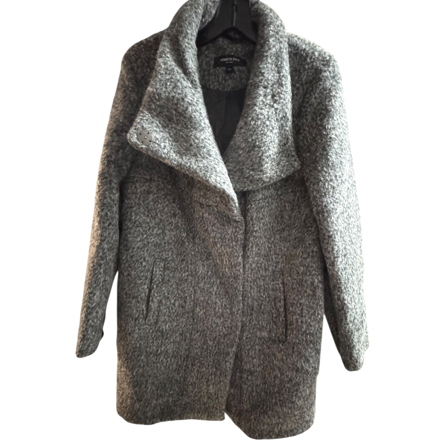 Kenneth Cole Women's Gray Wool Blend Coat L/G