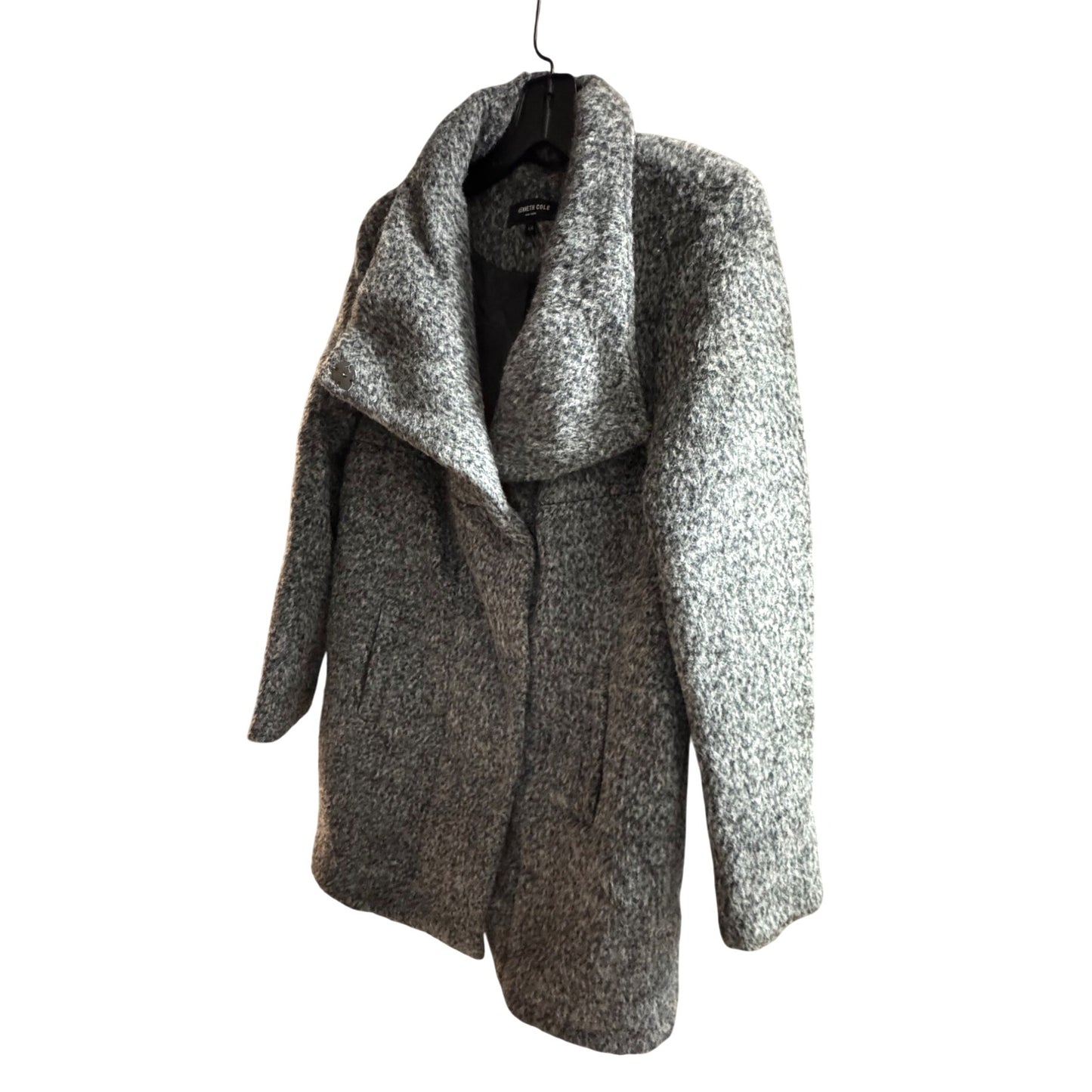 Kenneth Cole Women's Gray Wool Blend Coat L/G
