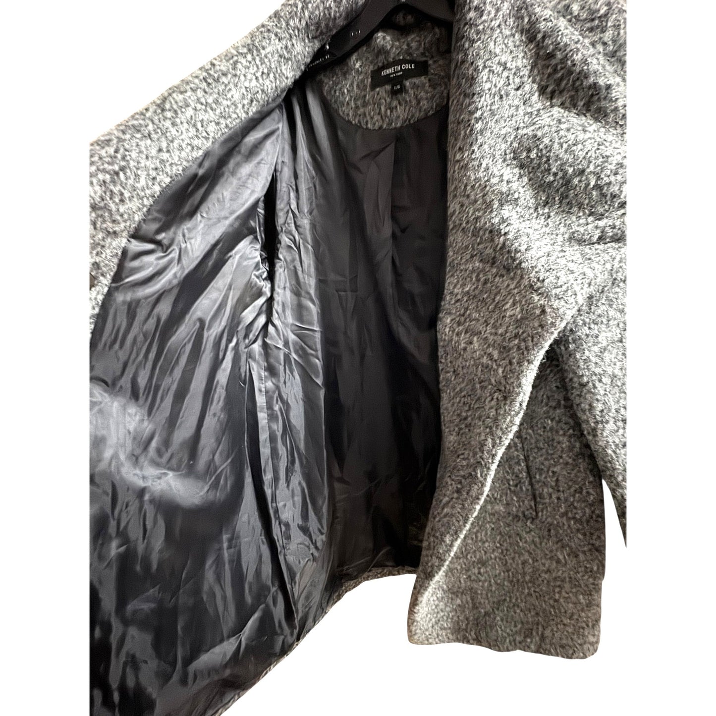 Kenneth Cole Women's Gray Wool Blend Coat L/G