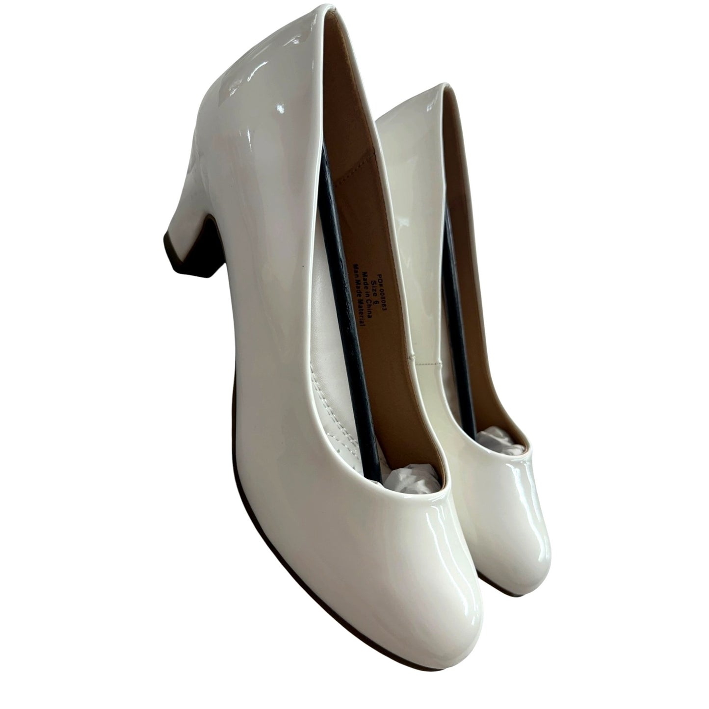 Journee Collection White Patent Leather Pumps Size 6 Women's Shoes