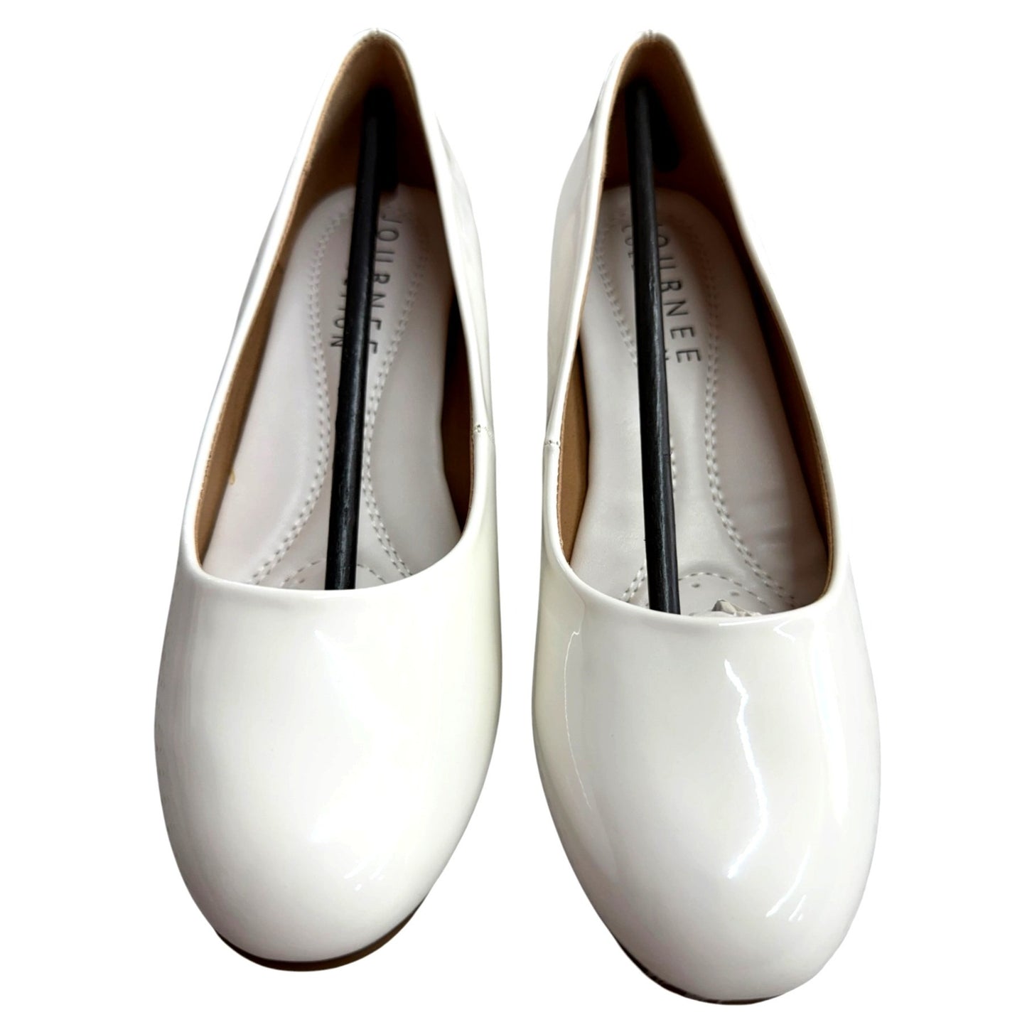 Journee Collection White Patent Leather Pumps Size 6 Women's Shoes