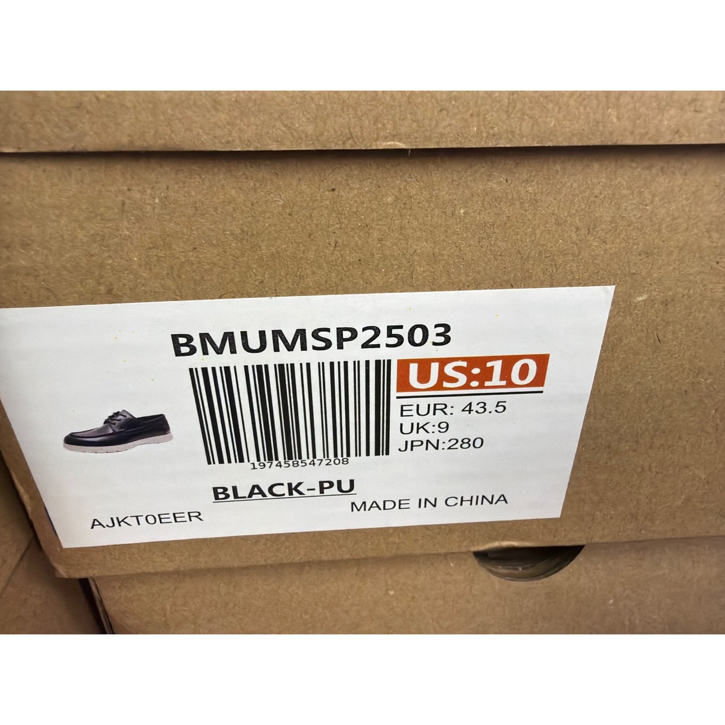 Bruno Marc Mens Casual Black & White Sneakers Leather & Suede Upper Lace-Up Design Lightweight Sole Size 10 NWB