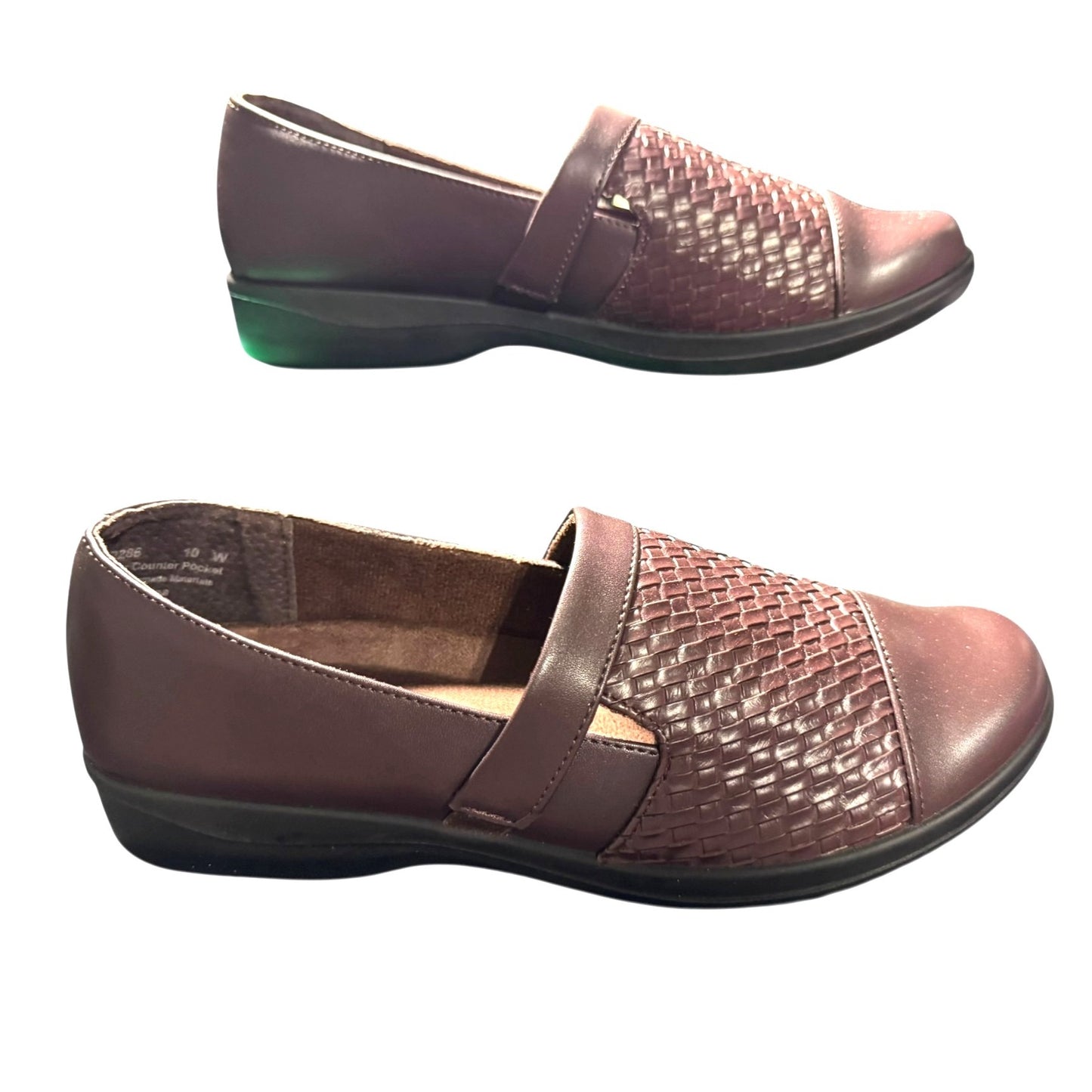 Easy Street Destiny  Comfort Wave Easy Motion Womens Slip-On Shoes 10W Ultra-Light Insoles Brown Woven Faux Leather