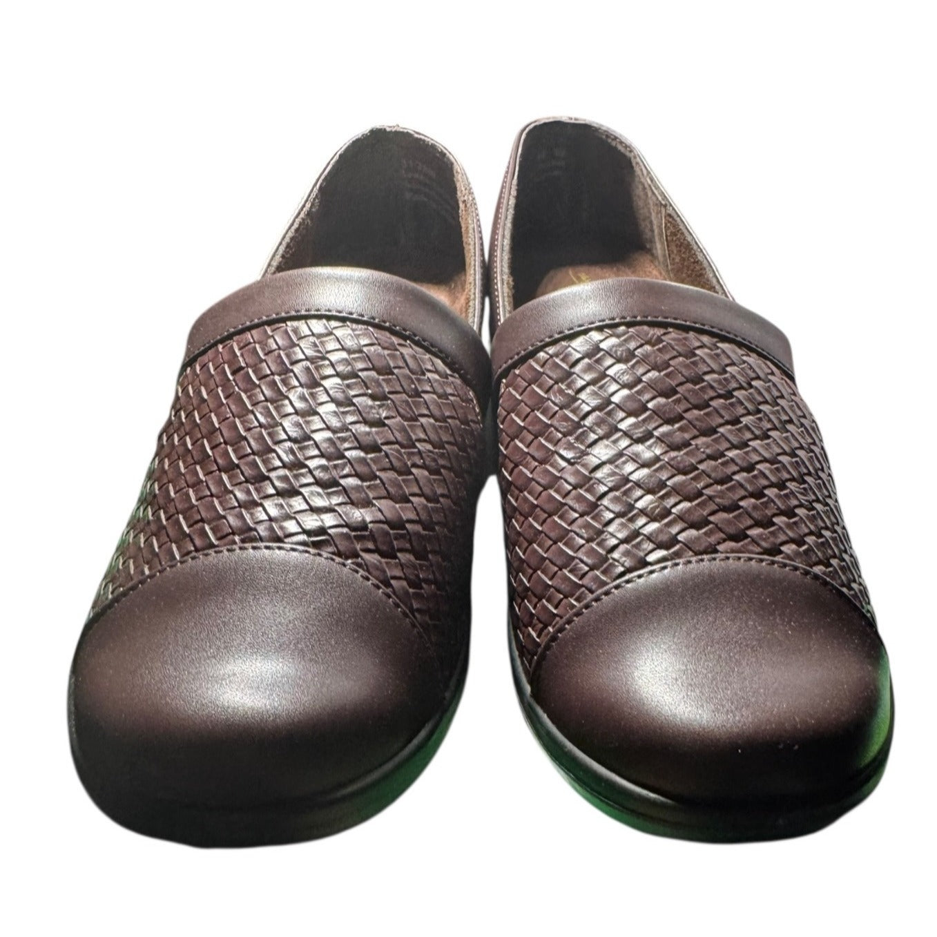 Easy Street Destiny  Comfort Wave Easy Motion Womens Slip-On Shoes 10W Ultra-Light Insoles Brown Woven Faux Leather