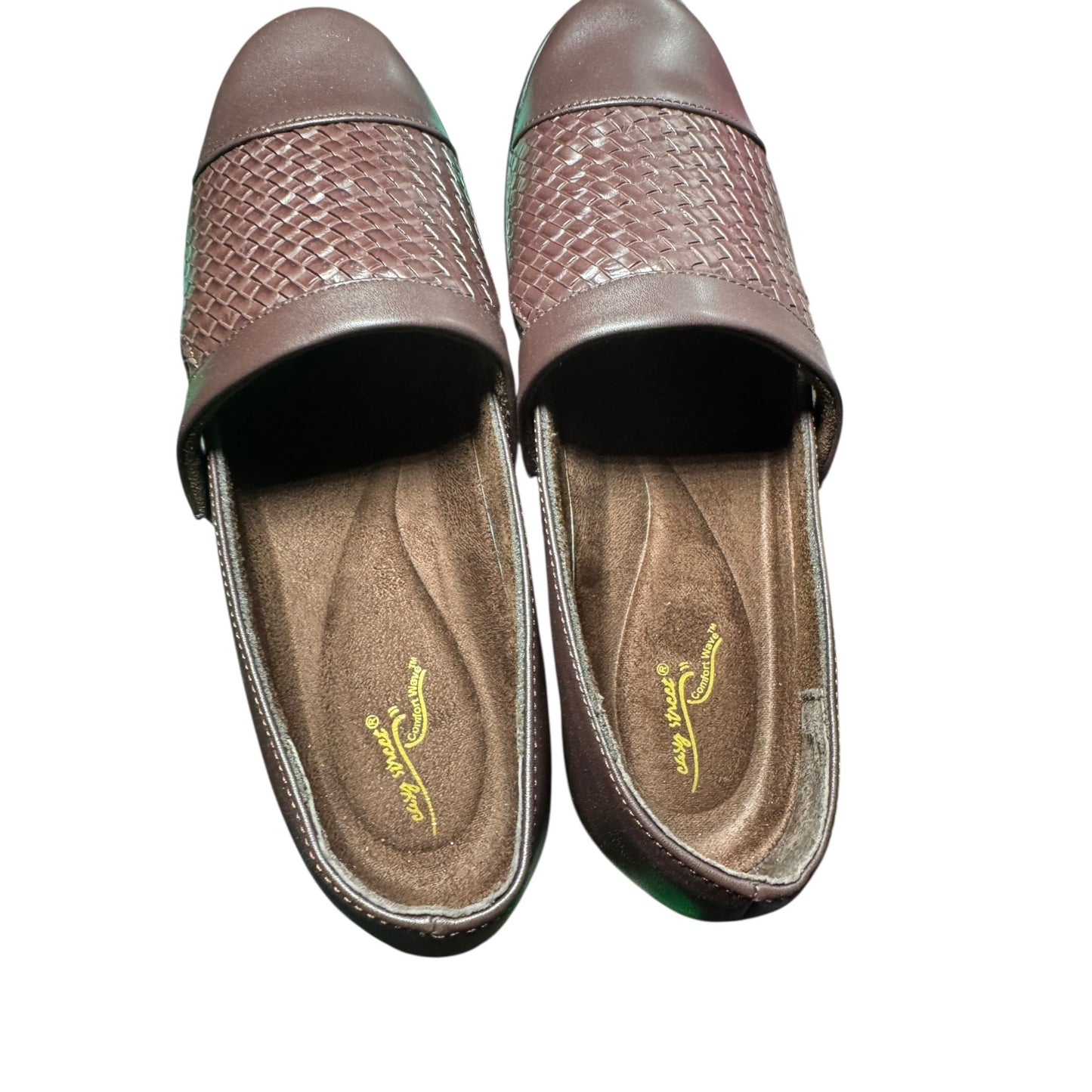 Easy Street Destiny  Comfort Wave Easy Motion Womens Slip-On Shoes 10W Ultra-Light Insoles Brown Woven Faux Leather
