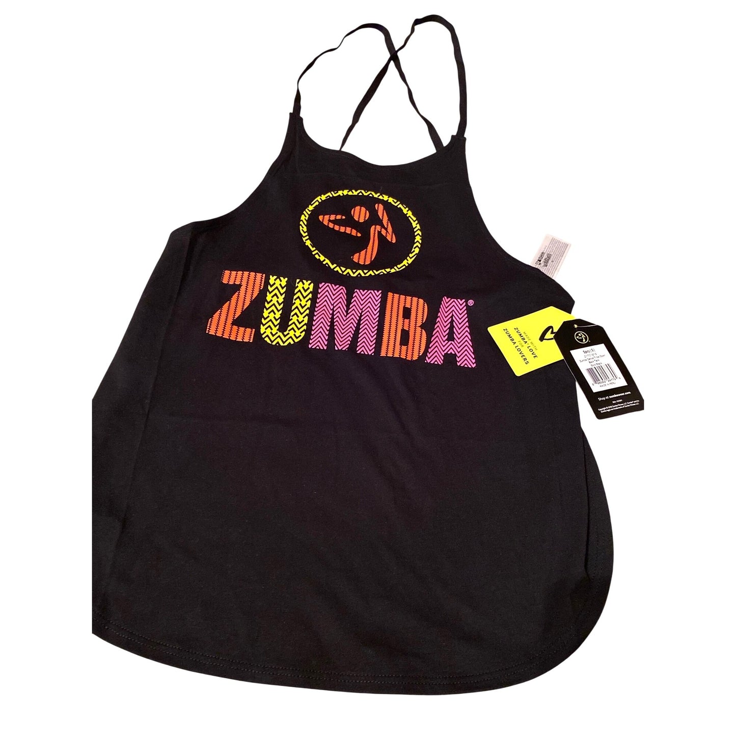 Zumba Open Back Strappy Tank Top Medium NWT