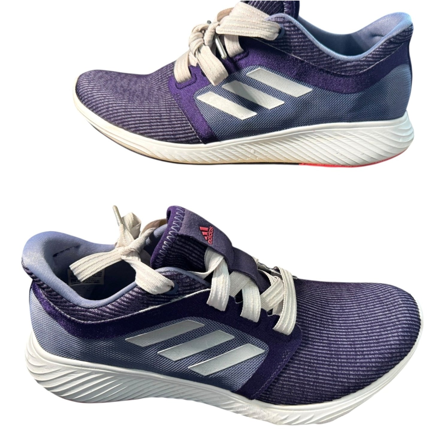 Adidas Women's Bounce Purple Edge Lux Athletic Running Shoes Lace-Up Comfortable Fit Size 9.5