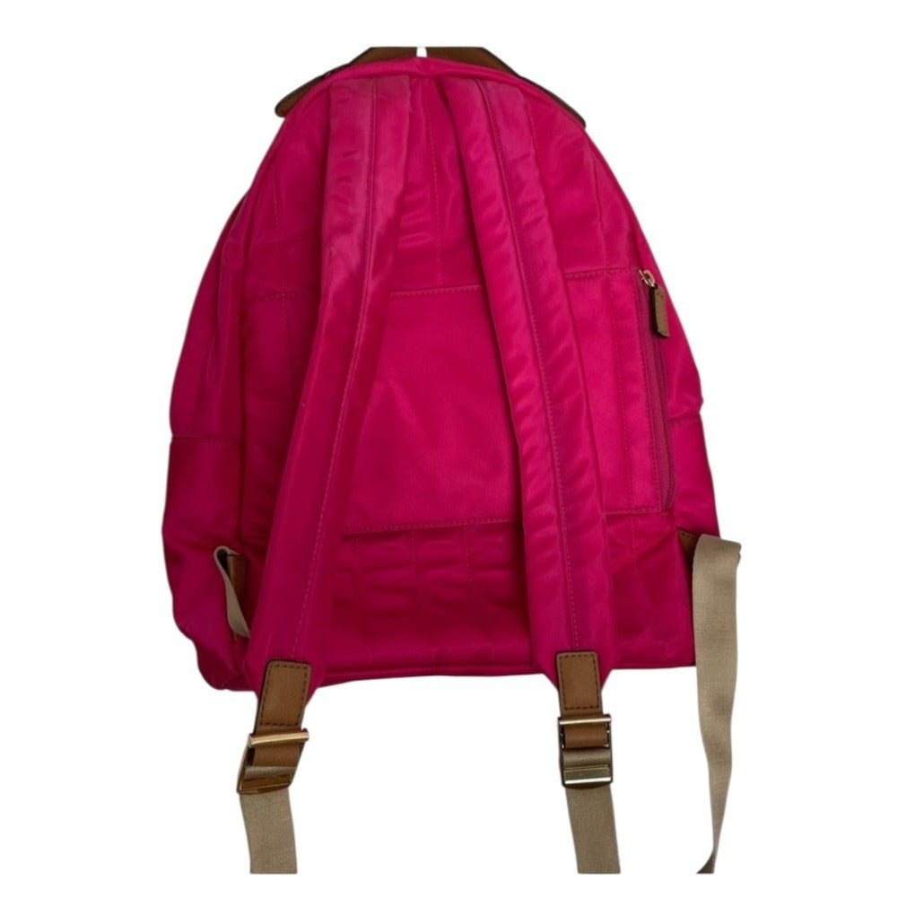 Michael Kors Kelcey Fuchsia Nylon Backpack With Leather Trim & Gold-Tone Hardware