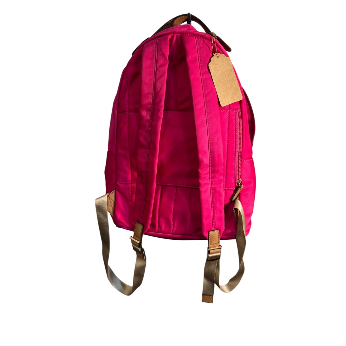 Michael Kors Kelcey Fuchsia Nylon Backpack With Leather Trim & Gold-Tone Hardware