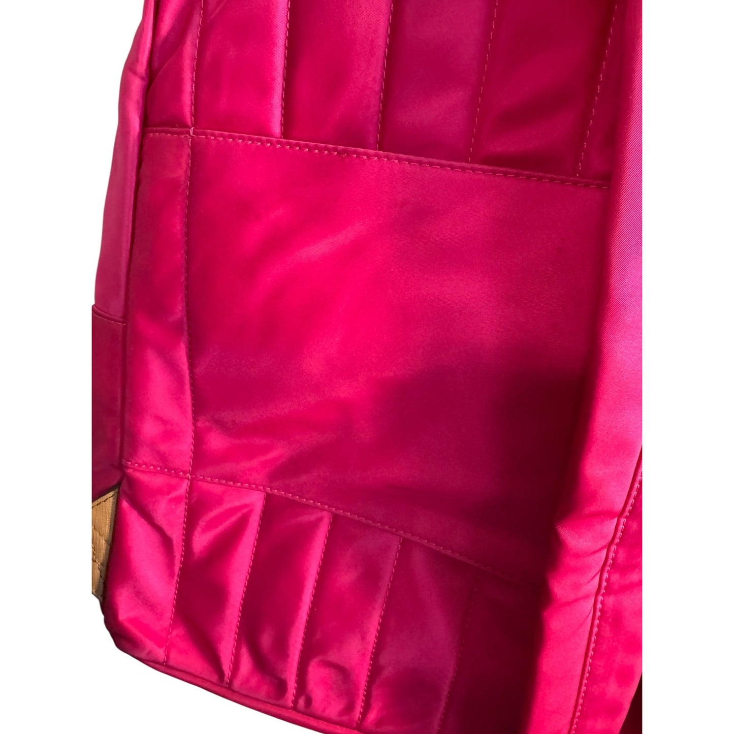 Michael Kors Kelcey Fuchsia Nylon Backpack With Leather Trim & Gold-Tone Hardware