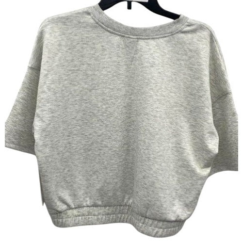 Yogalicious Scuba Knit Crop Sweatshirt Crew Neck Short Sleeve Size L NWT