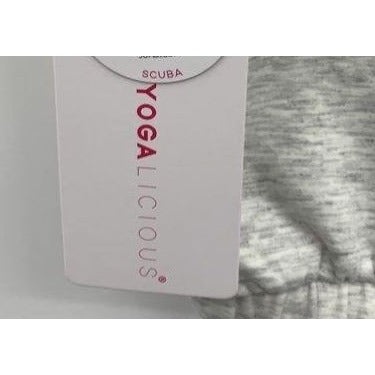 Yogalicious Scuba Knit Crop Sweatshirt Crew Neck Short Sleeve Size L NWT