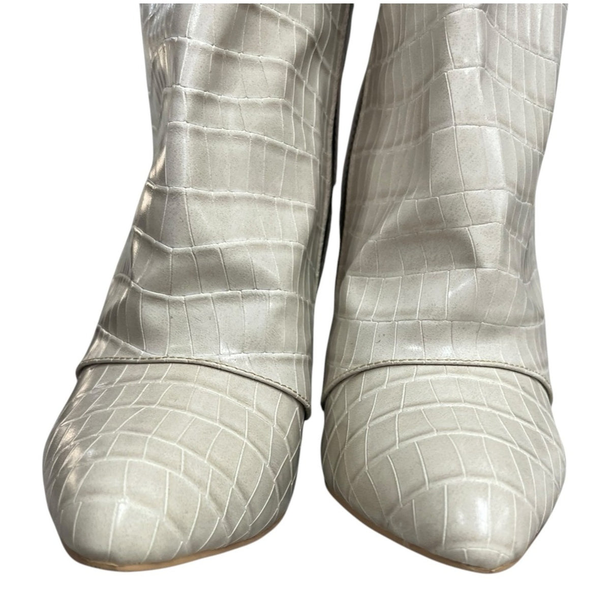 Fashion Nova Women's Croc-Embossed Knee-High Boots Size 8