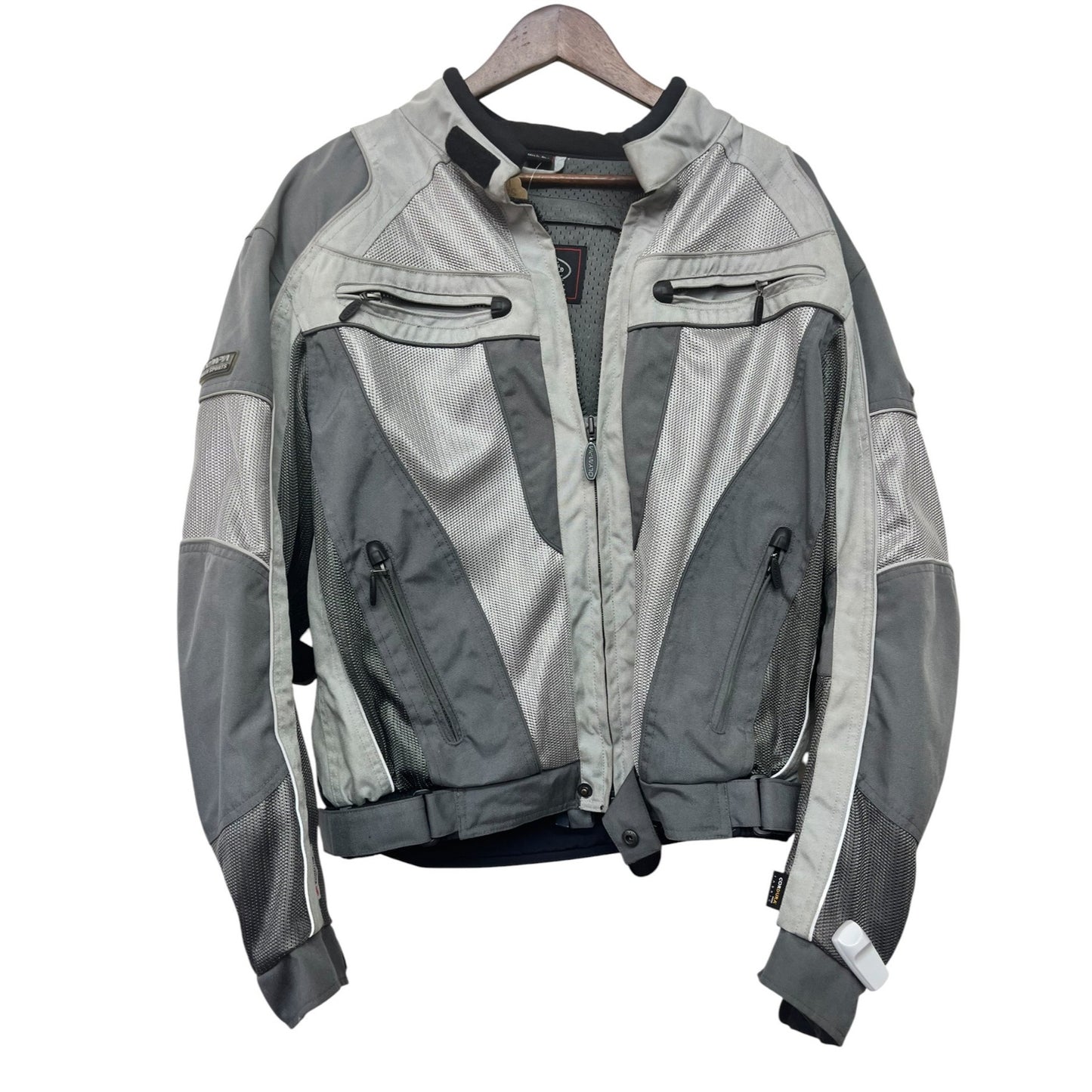 Olympia Moto Sports Mens Mesh Motorcycle Jacket Gray & Black Size L