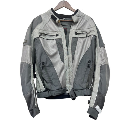 Olympia Moto Sports Mens Mesh Motorcycle Jacket Gray & Black Size L