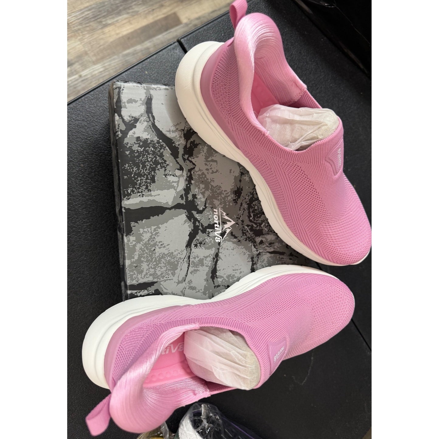 Nortiv8 Womens Pink Lightweight Slip-On Walking Shoes US 10 NWB
