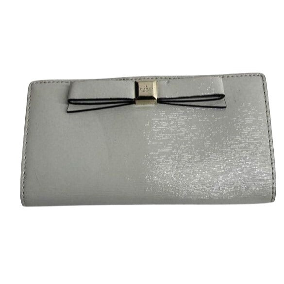Kate Spade New York Grey Bow Wallet With Snap & Zip Closures