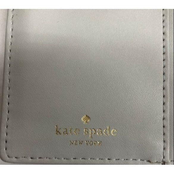 Kate Spade New York Grey Bow Wallet With Snap & Zip Closures