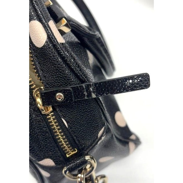 Kate Spade New York Black & Light Pink Polka Dot Leather Crossbody Handbag