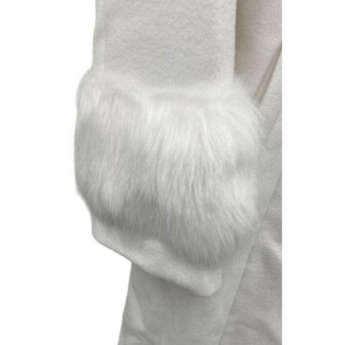 Luxe by Especially Yours White Faux Fur Trim Long Coat & Matching Hat Set Size 1X