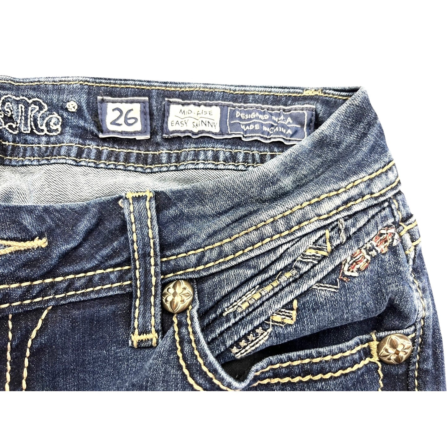 Miss Me Women's Mid-Rise Easy Skinny Jeans Size 26