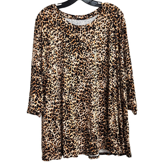Jessica London Leopard Print Tunic Top Women's Plus Size 22/24