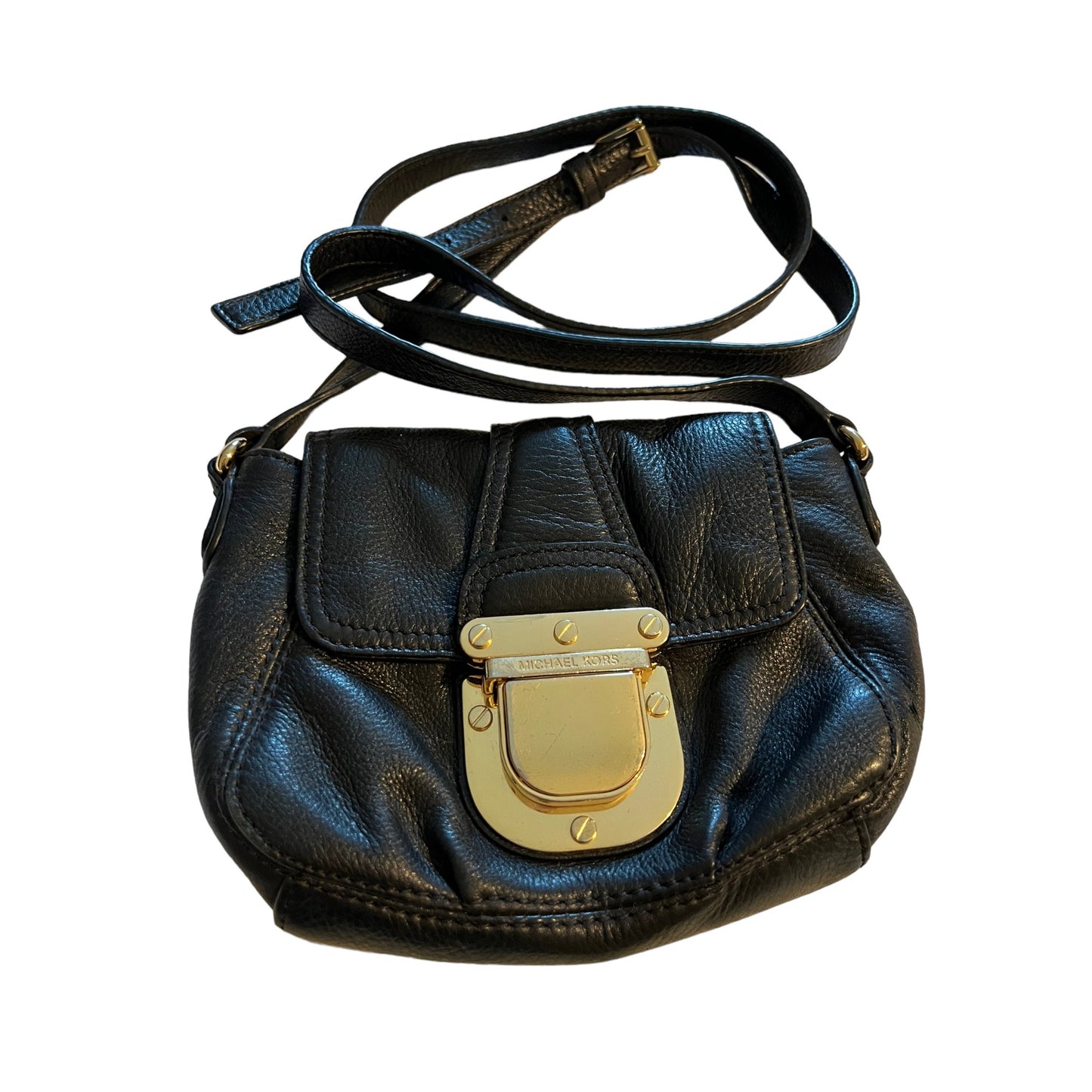Michale Kors Leather Small Black Crossbody Purse Bag