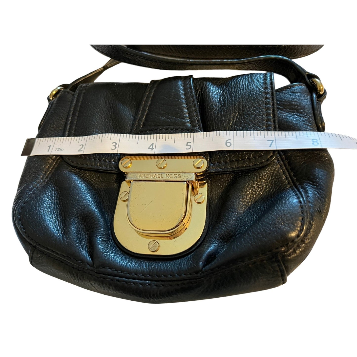 Michale Kors Leather Small Black Crossbody Purse Bag