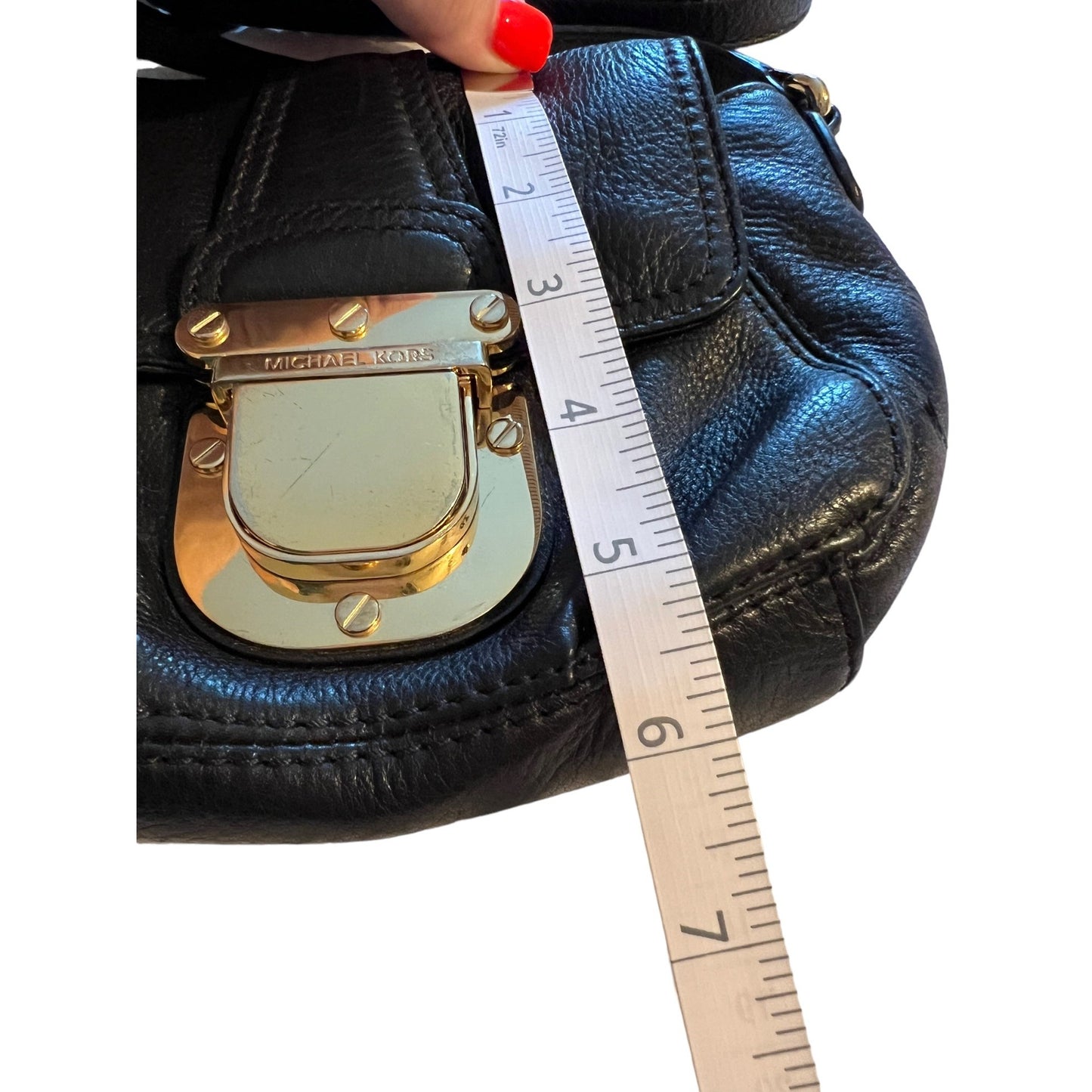 Michale Kors Leather Small Black Crossbody Purse Bag