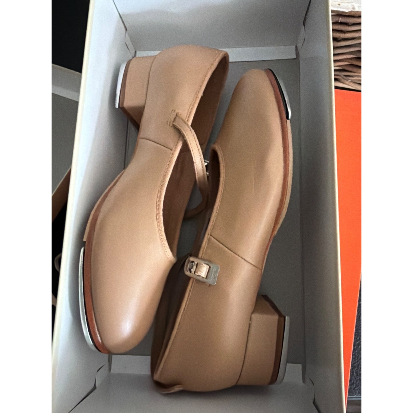 Bloch Tan Tap-On Leather Tap Shoes With Buckle Strap Size 6 New In Box