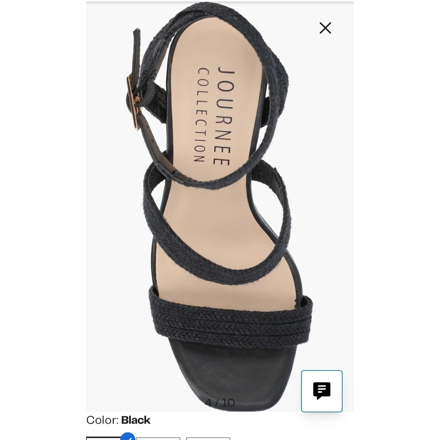 Strappy Black Platform Block Heel Sandals With Braided Design Size 8