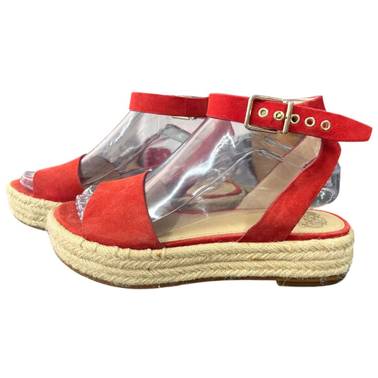 Vince Camuto Kathalia Red Suede Espadrille Sandals Size 7