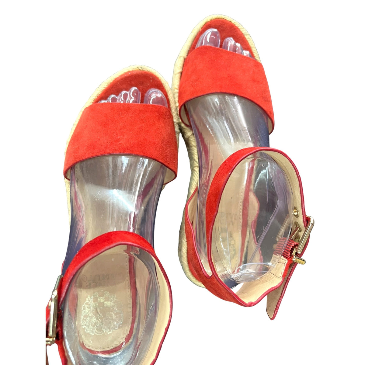 Vince Camuto Kathalia Red Suede Espadrille Sandals Size 7