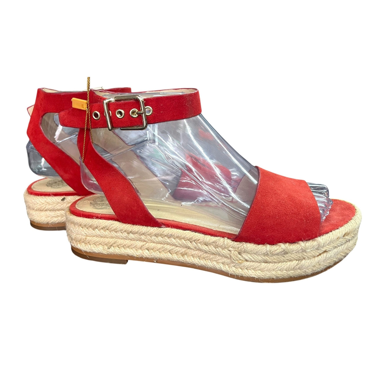 Vince Camuto Kathalia Red Suede Espadrille Sandals Size 7