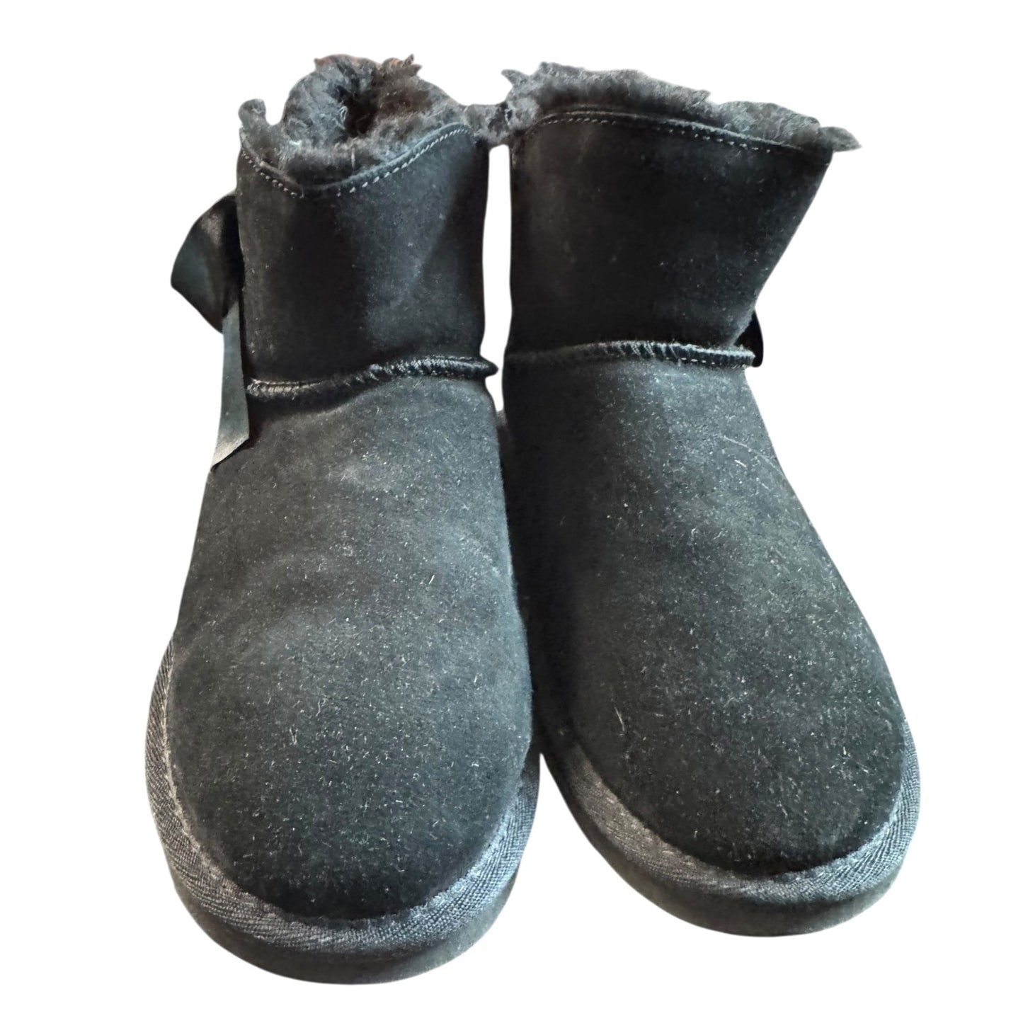 Pawz By Bearpaw Women's Sz10 Black Suede & Faux Fur Ankle Boots