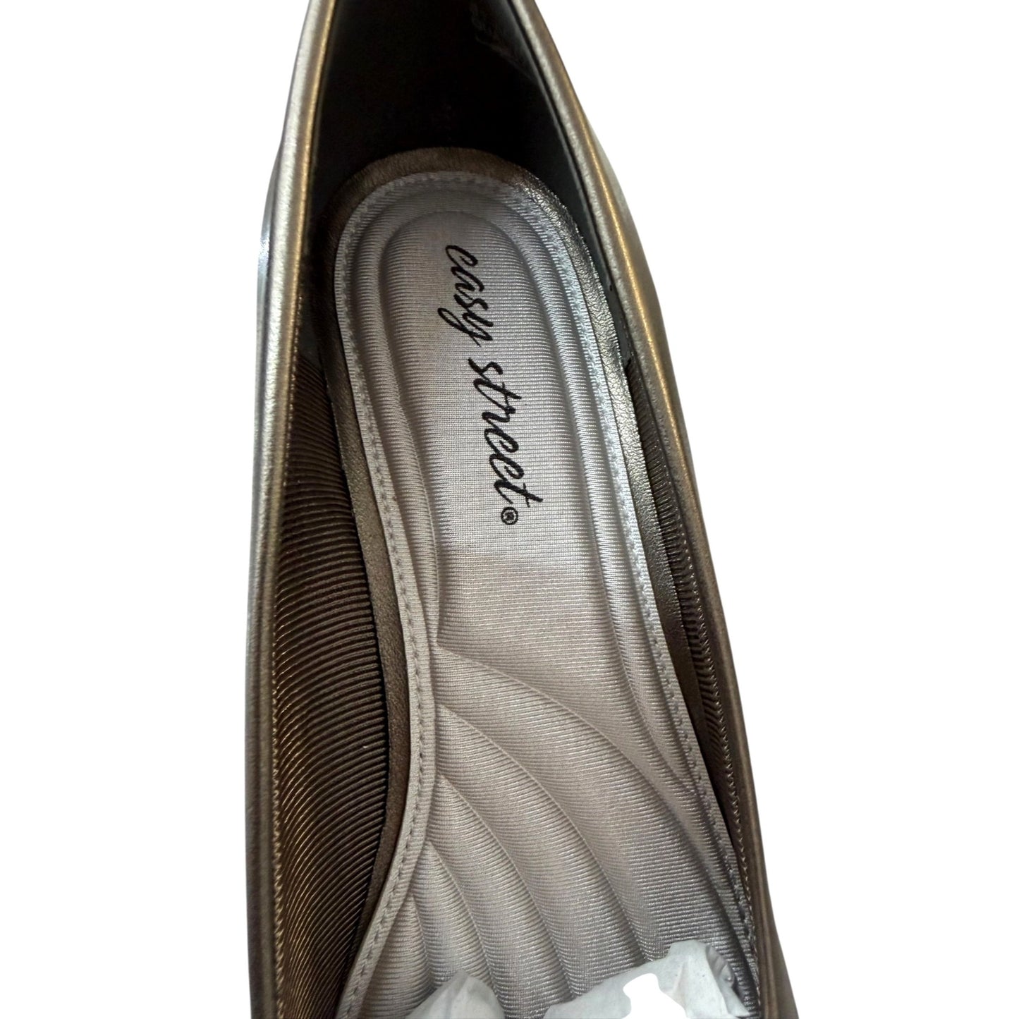 Easy Street Pewter Ballari Pumps 9.5W Block Heel Comfort Slip-On Women's Shoes NWB