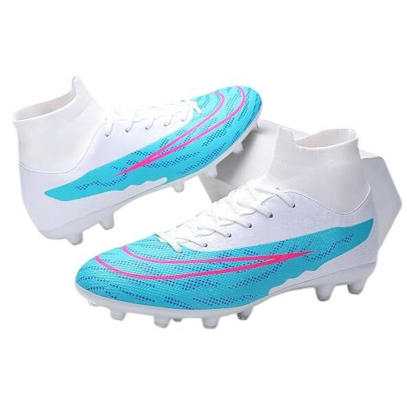 Soccer Cleats For AG/FG Fields White & Blue Size 8.5 US