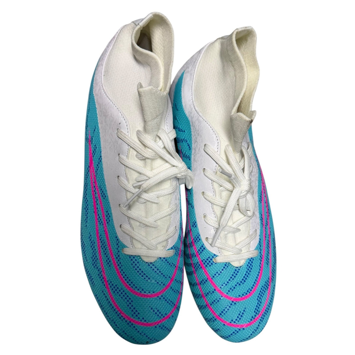 Soccer Cleats For AG/FG Fields White & Blue Size 8.5 US