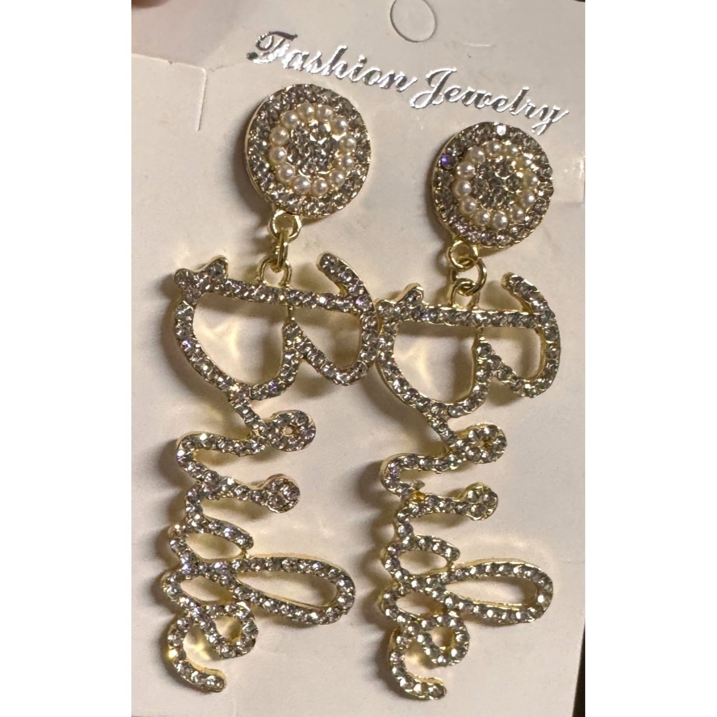Bride Bridal Statement Drop Earrings Gold-Tone Fashion Jewelry Lightweight Design Wedding Accessory