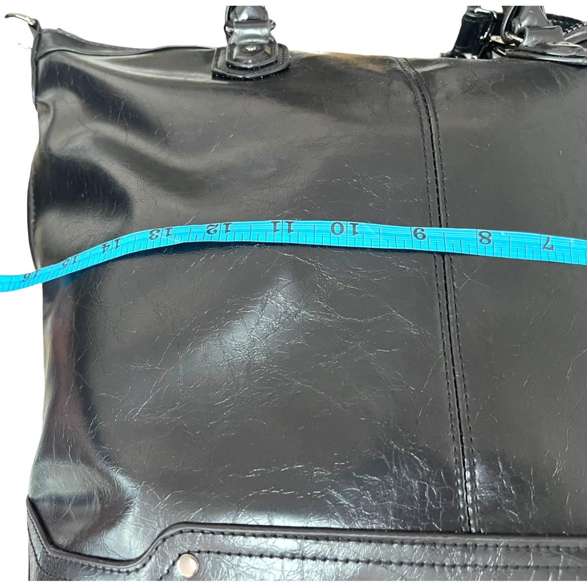 Steve Madden Black Faux Leather Tote Bag