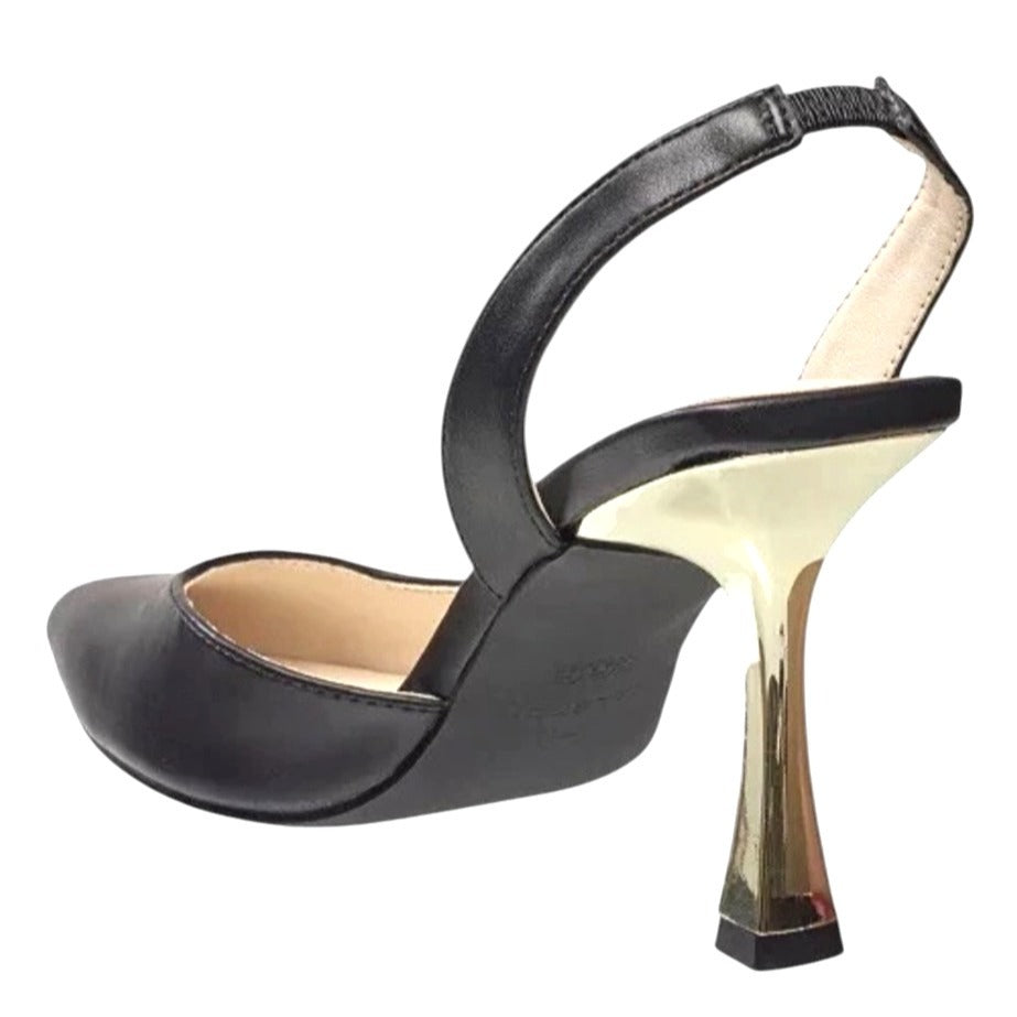 Halston Gala Black Slingback Pumps Size 8.5 NWOB