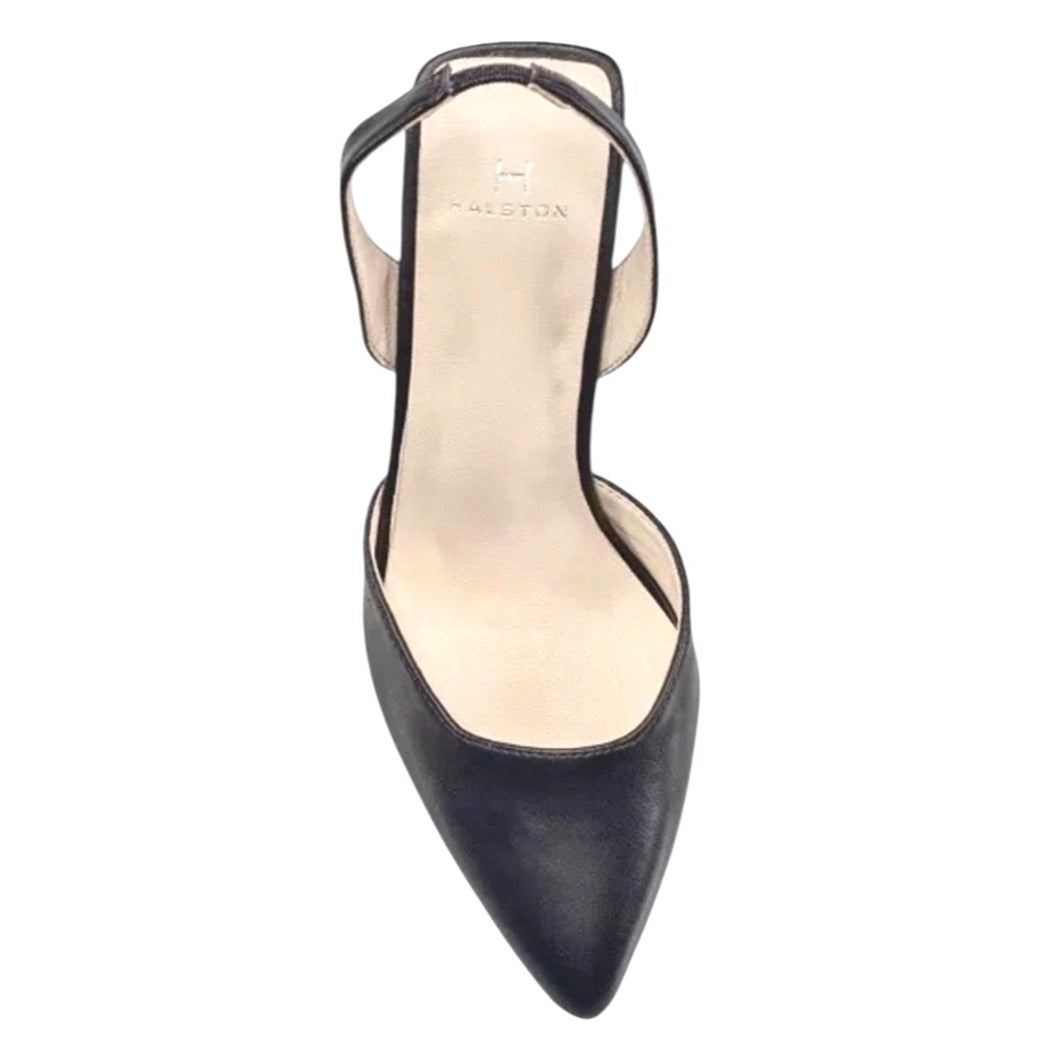 Halston Gala Black Slingback Pumps Size 8.5 NWOB