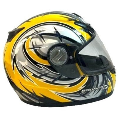 Scorpion EXO Motorcycle Large Full Face Helmet With Bag Yellow/Black