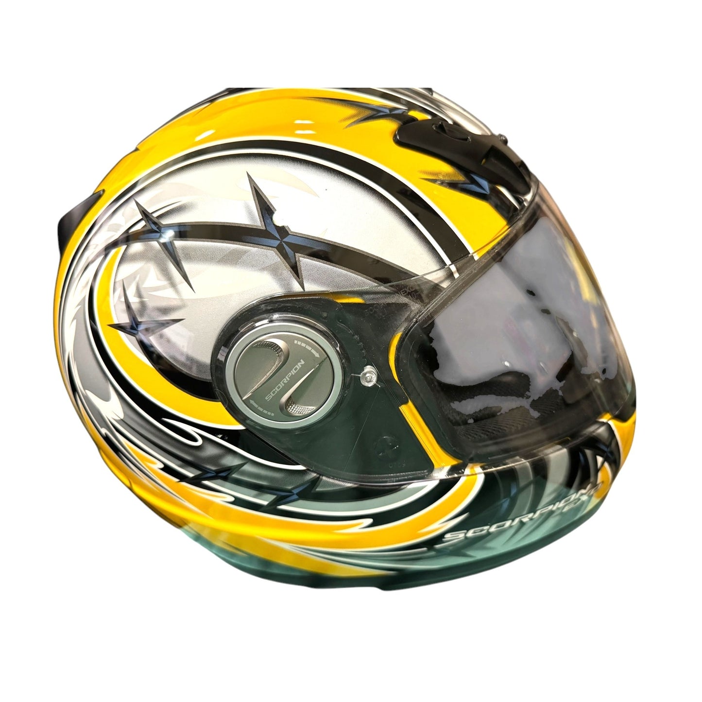 Scorpion EXO Motorcycle Large Full Face Helmet With Bag Yellow/Black