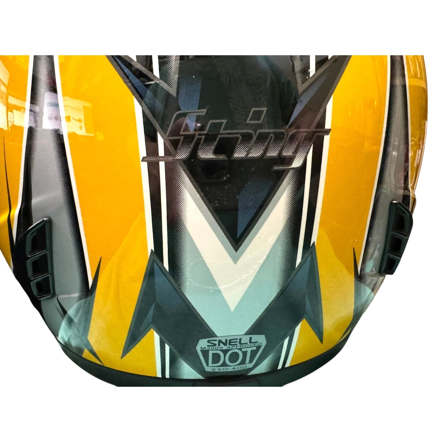 Scorpion EXO Motorcycle Large Full Face Helmet With Bag Yellow/Black