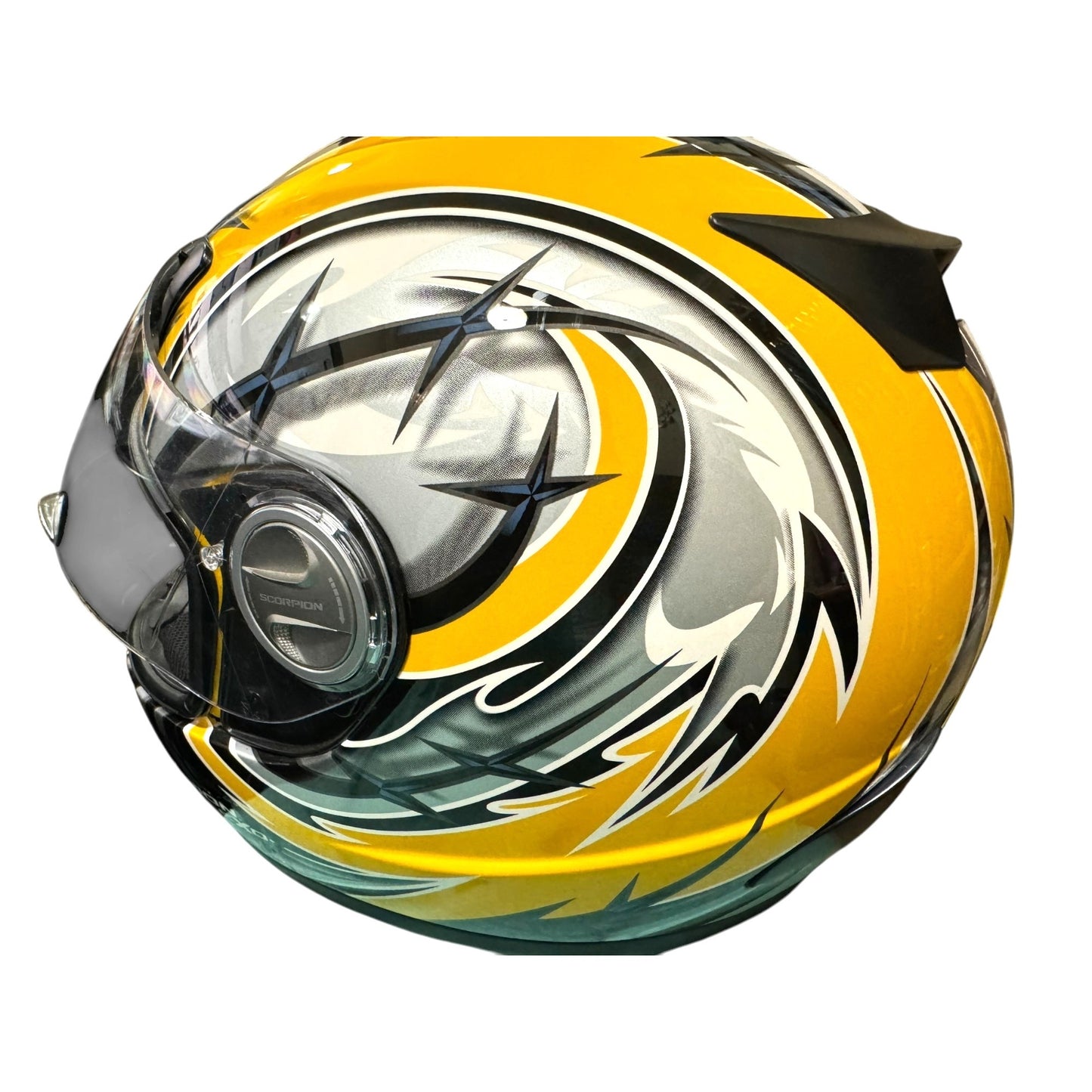 Scorpion EXO Motorcycle Large Full Face Helmet With Bag Yellow/Black
