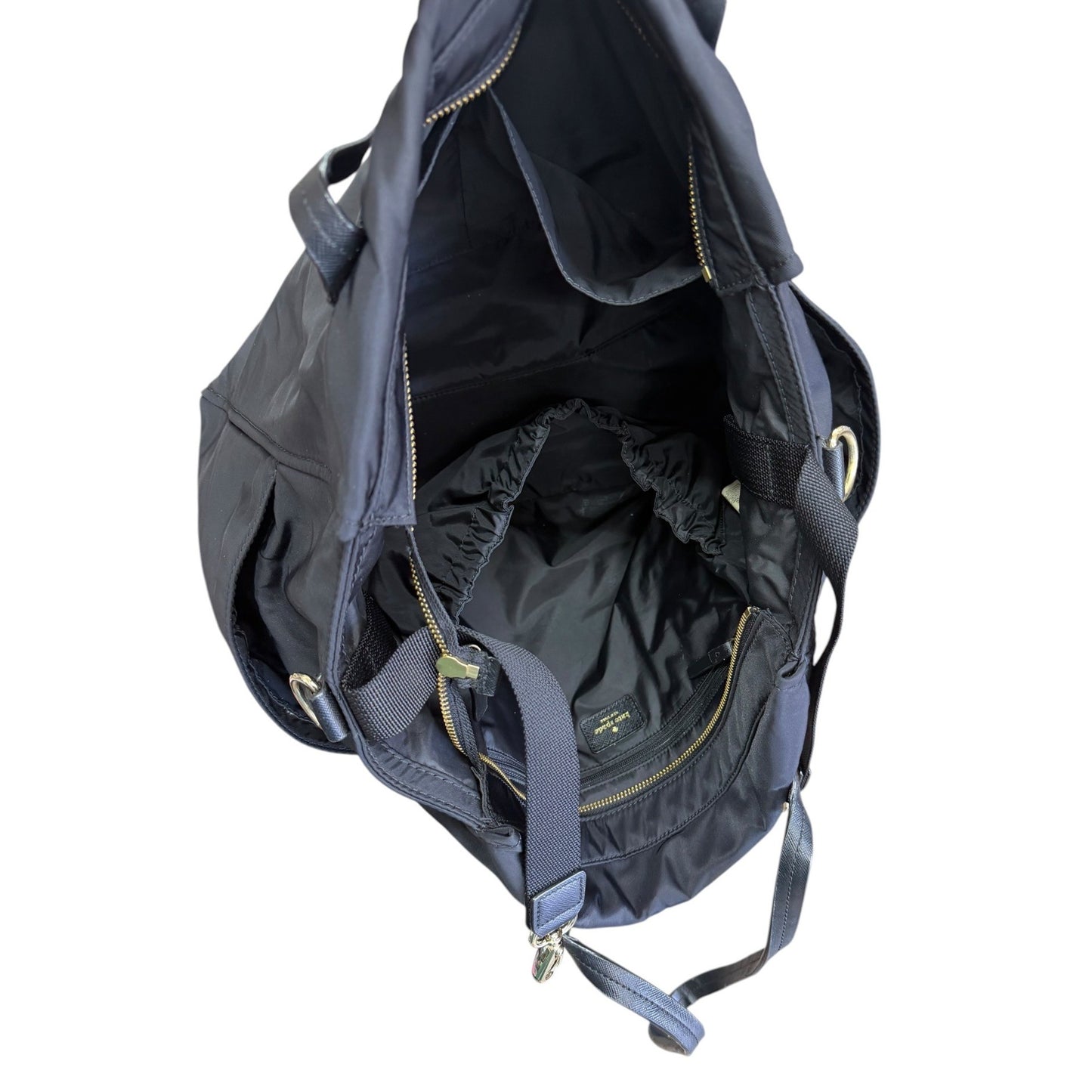 Kate Spade Black Nylon Diaper Bag With Leather Straps & Multiple Pockets