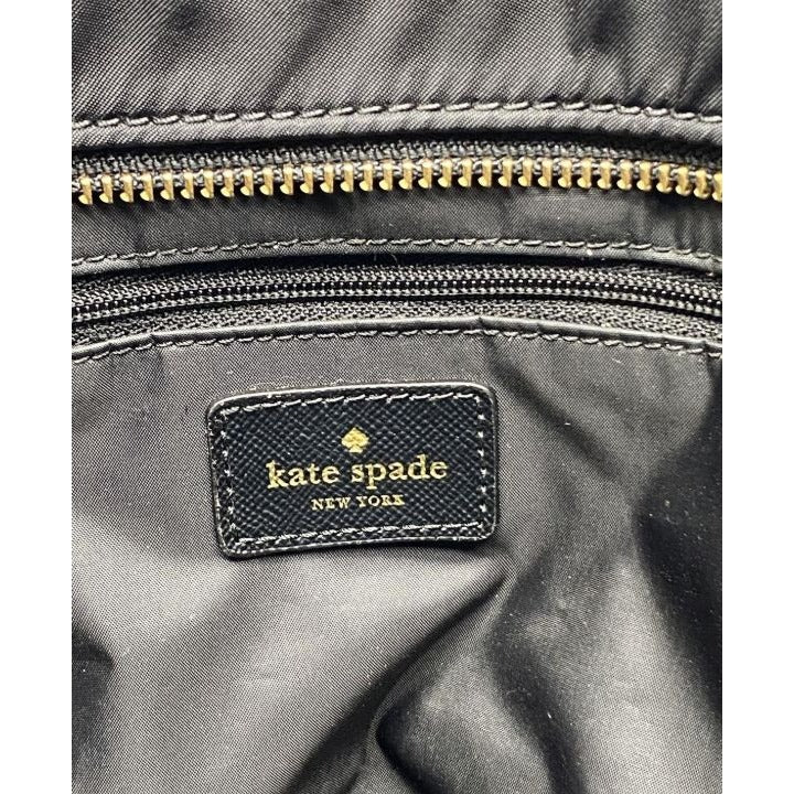 Kate Spade Black Nylon Diaper Bag With Leather Straps & Multiple Pockets